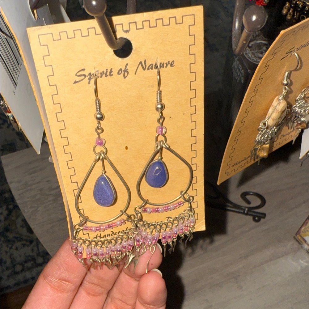 Purple and Pink Handmade Earrings